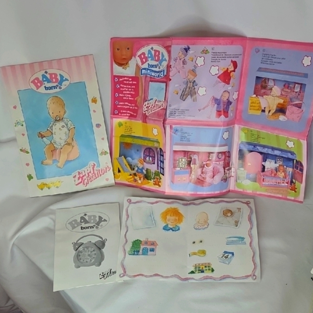Baby Born Doll Pamphlets 1990s Vintage Zapf Creation Papers For Collectors